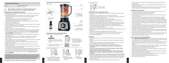 Capa do manual Mondial A-80 - Liquidificador