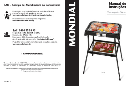 Capa do manual Mondial Ch-06 - Churrasqueira