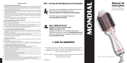 Capa do manual Mondial Das-07H - Secador