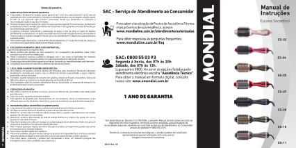 Capa do manual Mondial Es-02 - Eletrodomestico