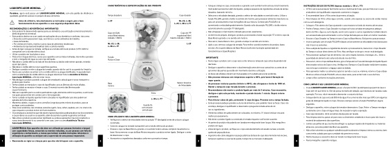 Capa do manual Mondial L-38 - Liquidificador