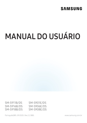 Capa do manual S22 Ultra Sm-S911B Ds Sm-S916B Ds Sm-S918B Ds Sm-S901E Ds Sm-S906E Ds Sm-S908E Ds