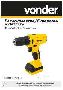Capa do manual Parafusadeira Vonder Pfv